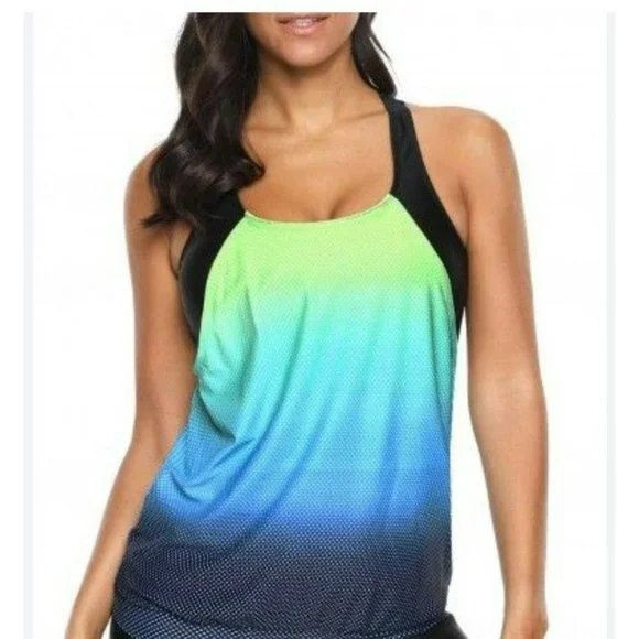 Sporty Ocean T back, tankini swimsuit with underwear bottom size 2X - Picture 12 of 12